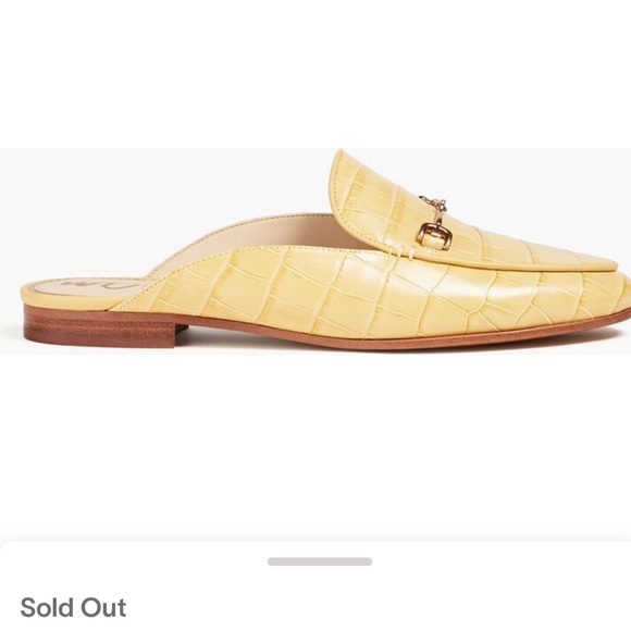 Sam Edelman Linnie embellished croc-effect leather slippers size 9.5 Desert Sun - Picture 4 of 15